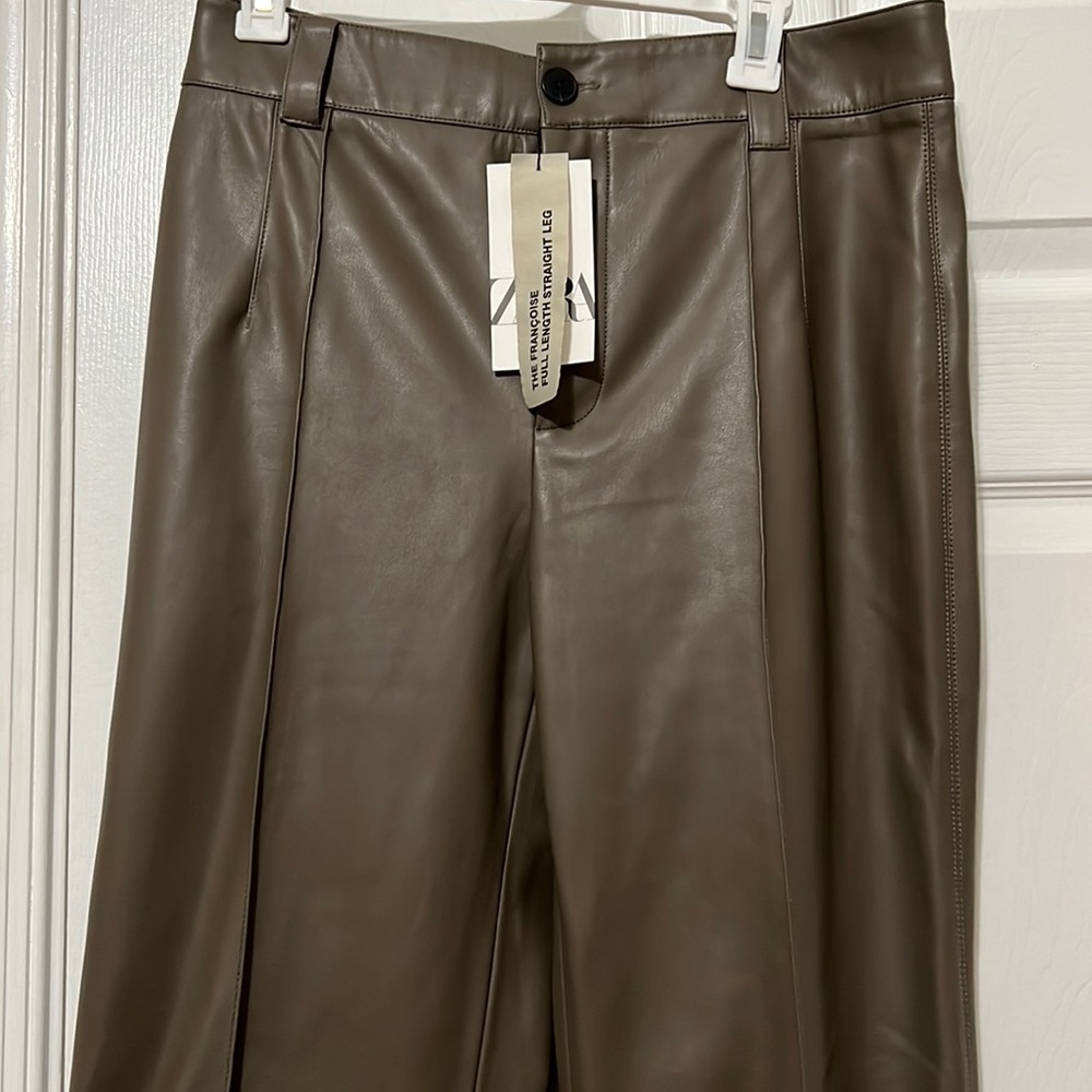 Zara Full Length Faux Leather Pants